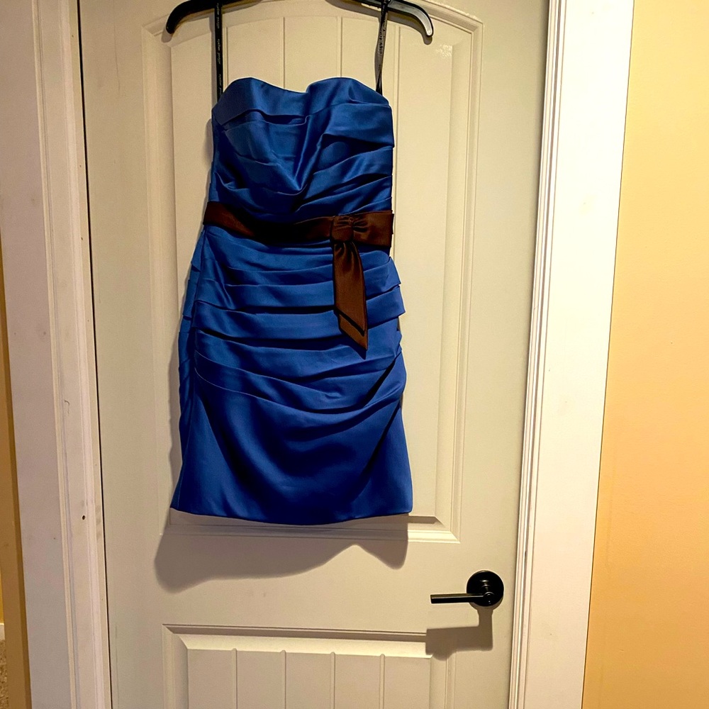 Alfred Angelo Navy blue formal strapless dress. Size 2.